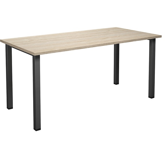 Mehrzwecktisch DUO-U, gerade Platte, BxT 1600 x 800 mm, Eiche, schwarz