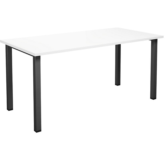 Mehrzwecktisch DUO-U, gerade Platte, BxT 1600 x 800 mm, weiß, schwarz