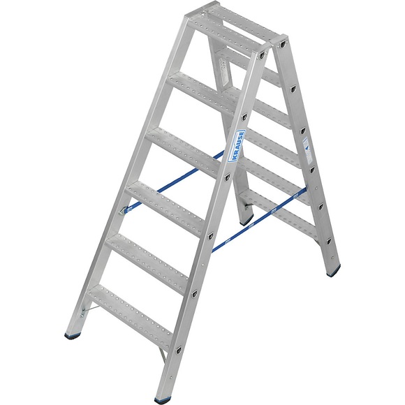 KRAUSE Alu-Stufenstehleiter, mit R13-Rutschhemmung, beidseitig begehbar, 2x6 Stufen