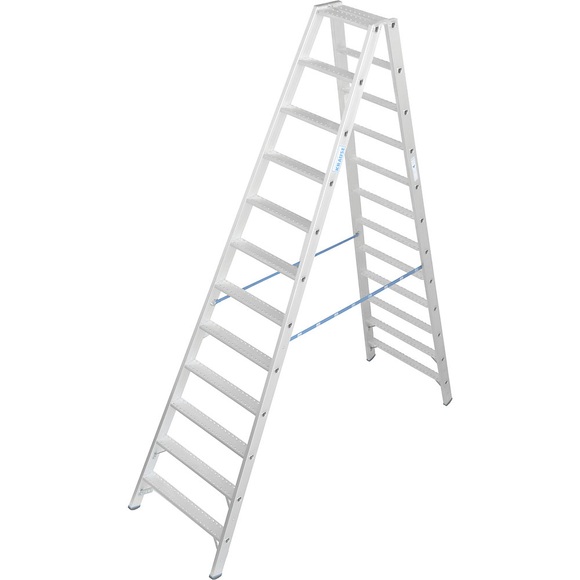 KRAUSE Alu-Stufenstehleiter, mit R13-Rutschhemmung, beidseitig begehbar, 2x12 Stufen