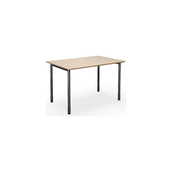 Mehrzwecktisch DUO-C Trend, gerade Platte, BxT 1200 x 800 mm, Eiche, schwarz