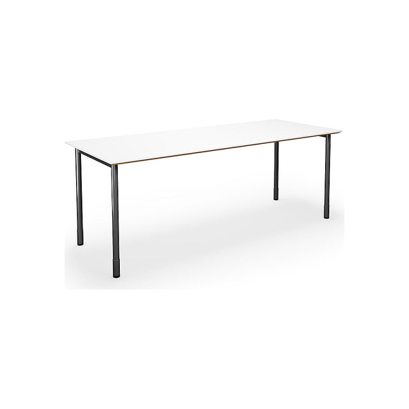 Mehrzwecktisch DUO-C Trend, gerade Platte, BxT 2000 x 800 mm, weiß, schwarz