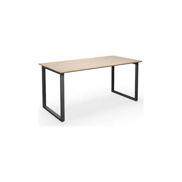 Mehrzwecktisch DUO-O Trend, gerade Platte, BxT 1600 x 800 mm, Eiche, schwarz