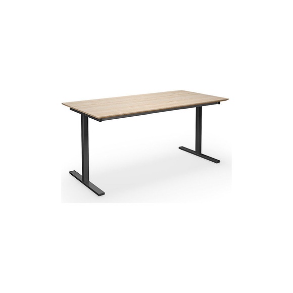Mehrzwecktisch DUO-T Trend, gerade Platte, BxT 1400 x 800 mm, Eiche, schwarz