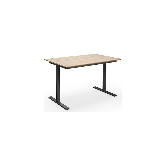 Mehrzwecktisch DUO-T Trend, gerade Platte, BxT 1200 x 800 mm, Eiche, schwarz