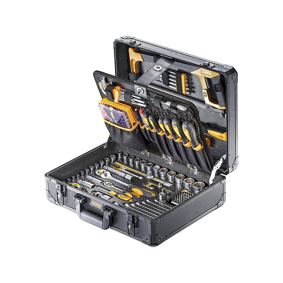 Werkzeugkoffer BASIC, mit 211 Teilen, schwarz, gelb
