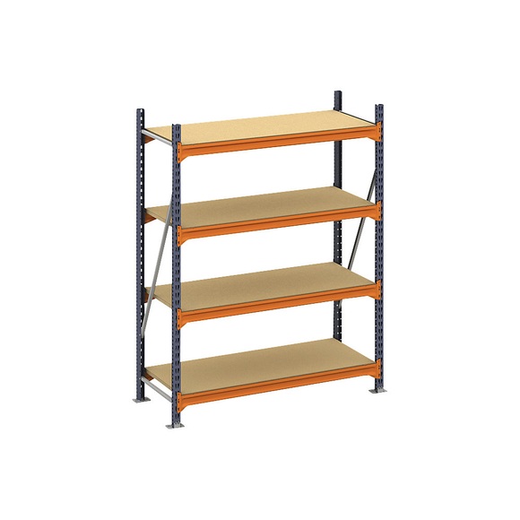 Weitspannregal, mit Spanplatte, HxBxT 2500 x 1900 x 800 mm, Grundregal