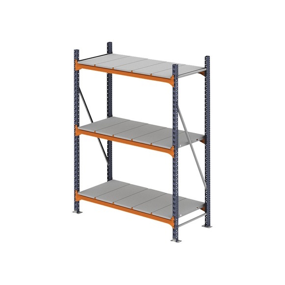 Weitspannregal, mit Stahlblechböden, HxBxT 2000 x 1400 x 600 mm, Grundregal