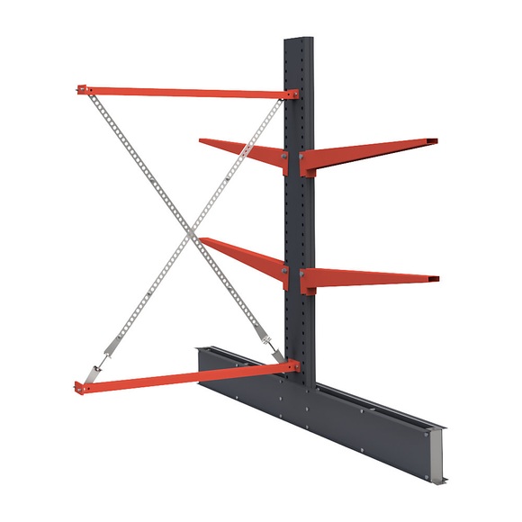 Kragarmregal, doppelseitig, HxB 2000 x 1000 mm, Kragarm 1000 mm, Anbauregal