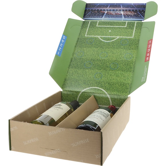 ratioform Geschenkkarton Fußball Surprise, mit Innendruck, VE 5 Stk, Innenmaße 360 x 260 x 93 mm, ab 10 VE