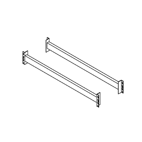 Schwerlastregal-Auflagetraversen, Paar Längstraversen ohne Stufen Länge 2700 mm, Fachlast 1550 kg, enzianblau RAL 5010