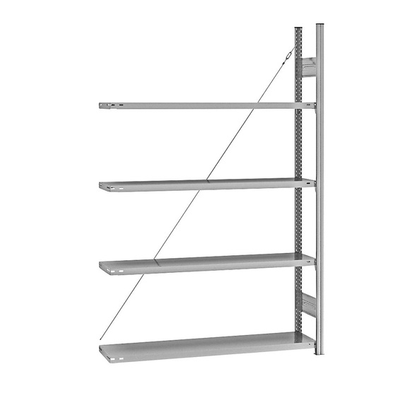 EUROKRAFT Fachboden-Steckregal, verzinkt Regalhöhe 2000 mm, Fachbodenbreite 1215 mm Anbauregal, Fachbodentiefe 350 mm