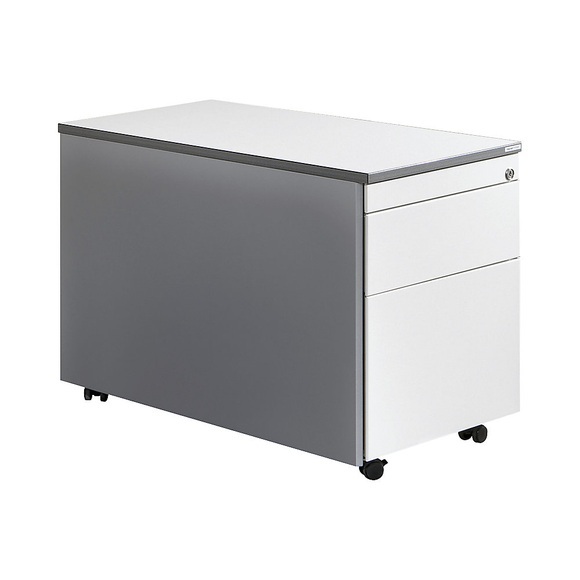 mauser Rollcontainer ARCOS 1 Schublade, 1 Hängeregistraturschub weißalu / reinweiß