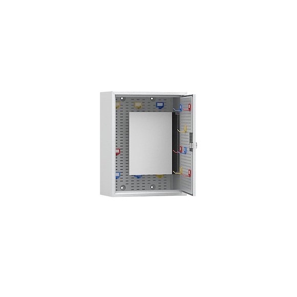 QUIPO Schlüsselschrank lichtgrau RAL 7035 HxBxT 350 x 270 x 130 mm, für 40 Haken
