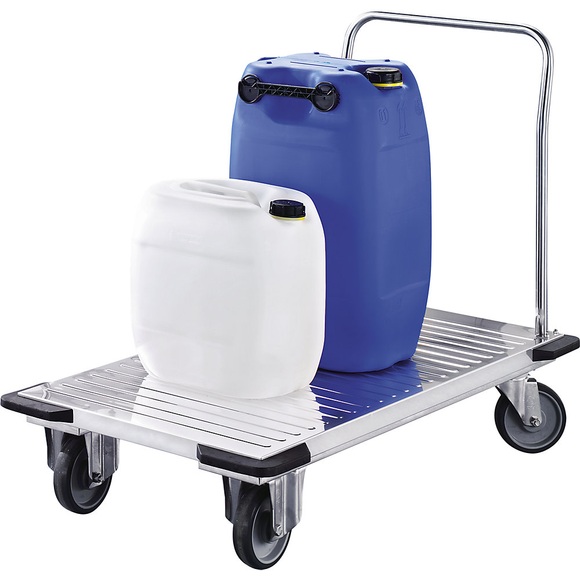 Edelstahl-Plattformwagen Tragfähigkeit 350 kg Ladefläche 1000 x 600 mm