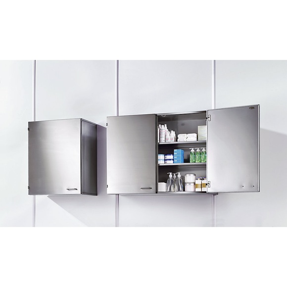 Reinraum-Wandhängeschrank aus Edelstahl 1 Flügeltür Breite 500 mm