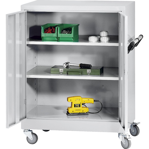 Fahrschrank HxBxT 1220 x 920 x 610 mm lichtgrau RAL 7035