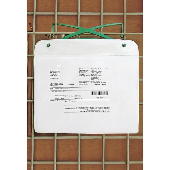 Einstecktasche, magnetisch mit Haken und Magnetstreifen, für Papierformat DIN A4 HxB 220 x 310 mm, Querformat, VE 25 Stk