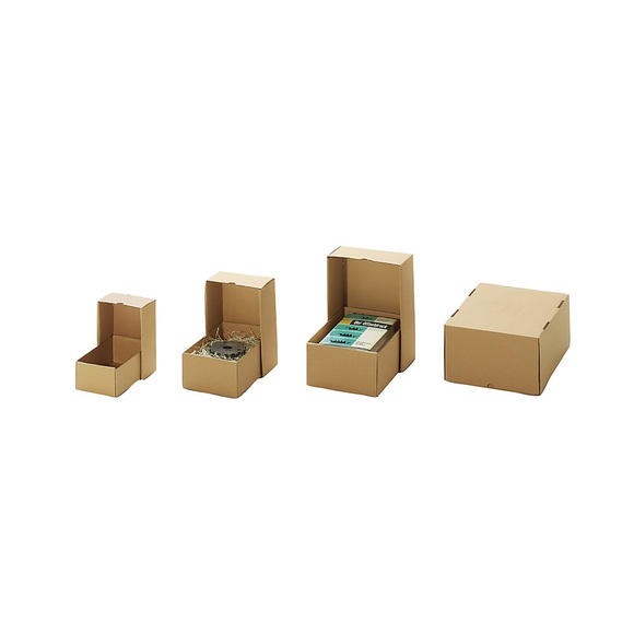 Stülpdeckelkartons, zweiteilig, FEFCO 0330 aus 1-welliger Pappe Innenmaße 210 x 148 x 80 mm, VE 100 Stk