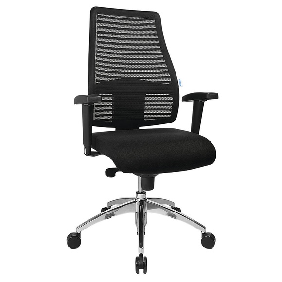 office akktiv Operator-Drehstuhl, mit Netz-Rückenlehne Rückenlehnenhöhe 600 mm Bezug schwarz