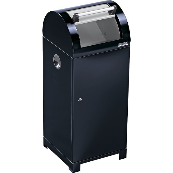 EUROKRAFT System-Wertstoffsammler Volumen 70 l, BxHxT 400 x 1020 x 450 mm, mit Innenbehälter, handbetätigt schwarz / grau
