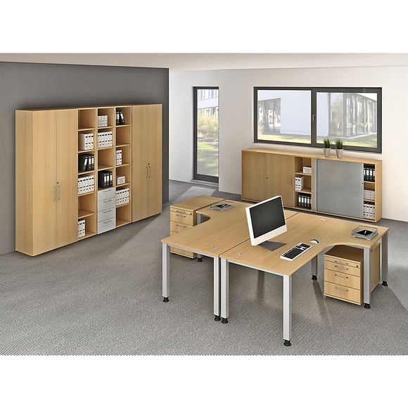 office akktiv RENATUS - Regal HxB 1100 x 400 mm, 2 Fachböden weiß