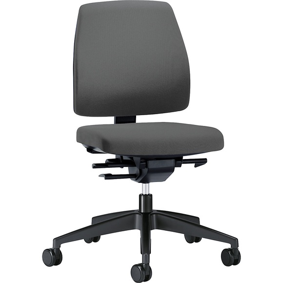 interstuhl Bürodrehstuhl GOAL, Rückenlehnenhöhe 430 mm Gestell schwarz, mit harten Rollen eisengrau, Sitztiefe 410 - 460 mm