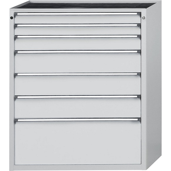 ANKE Schubladenschrank, BxT 1060 x 675 mm, Schubladentraglast 200 kg, 7 Schubladen, Höhe 1280 mm, Front lichtgrau