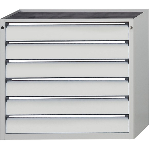 ANKE Schubladenschrank, BxT 1060 x 675 mm, Schubladentraglast 200 kg, 6 Schubladen, Höhe 980 mm, Front lichtgrau