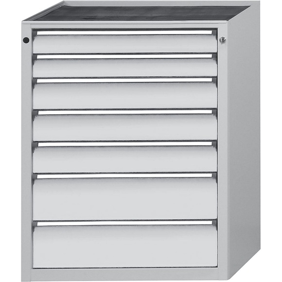 ANKE Schubladenschrank BxT 760 x 675 mm, Schubladentraglast 200 kg 7 Schubladen, Höhe 980 mm, Front lichtgrau