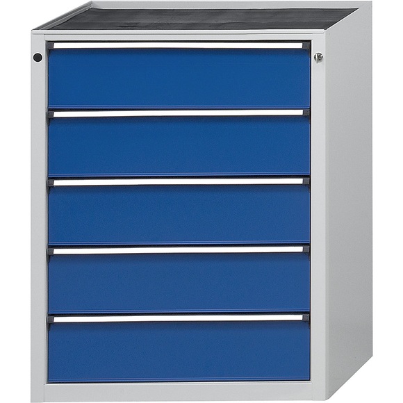 ANKE Schubladenschrank BxT 760 x 675 mm, Schubladentraglast 200 kg 5 Schubladen, Höhe 980 mm, Front enzianblau