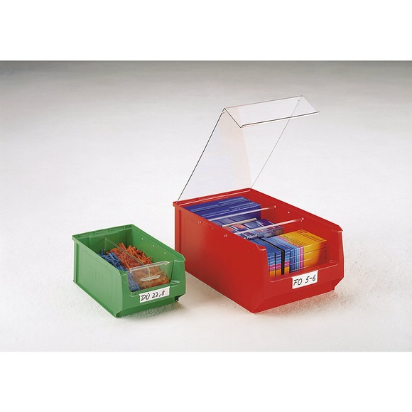 Etiketten mit transparenter Kunststoffabdeckung für Höhe 140 mm, VE 100 Stk
