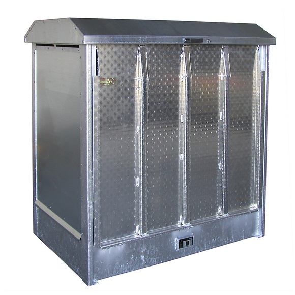 Gefahrstoffdepot mit Alutür als Auffahrrampe BxTxH 1437 x 1015 x 1514 mm, verzinkt