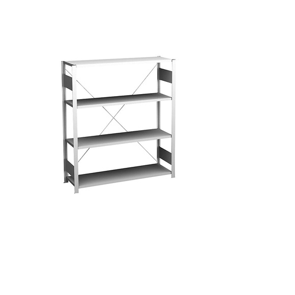 Sideboard-Steckregal, lichtgrau Höhe 1200 mm, 4 Böden, Grundregal Fachtiefe 300 mm, Fachlast 150 kg
