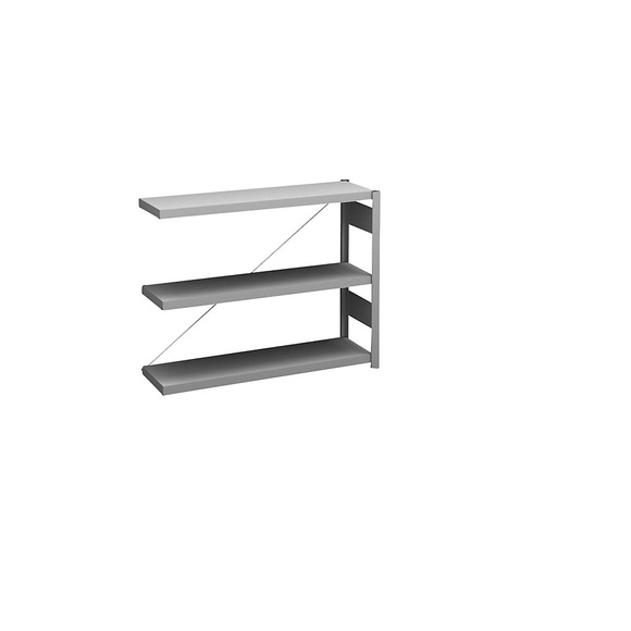 Sideboard-Steckregal, verzinkt Höhe 825 mm, 3 Böden, Anbauregal Fachtiefe 300 mm, Fachlast 150 kg