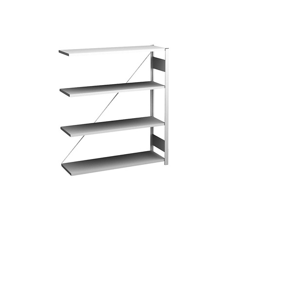 Sideboard-Steckregal, lichtgrau Höhe 1200 mm, 4 Böden, Anbauregal Fachtiefe 300 mm, Fachlast 150 kg