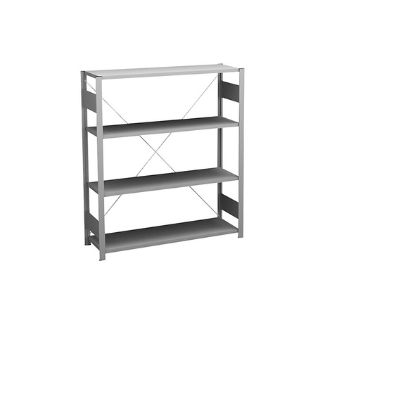 Sideboard-Steckregal, verzinkt Höhe 1200 mm, 4 Böden, Grundregal Fachtiefe 300 mm, Fachlast 150 kg