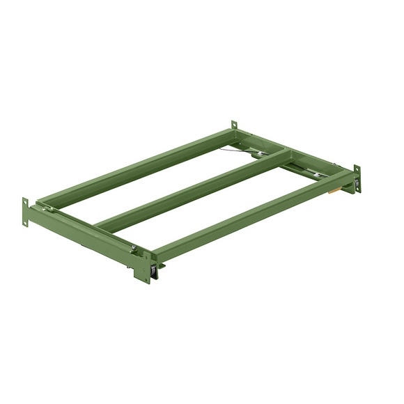 Lista Auszugrahmen BxT 1290 x 860 mm, Fachlast 1000 kg, 65% ausziehbar resedagrün