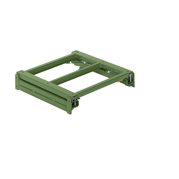Lista Auszugrahmen BxT 1290 x 1260 mm, Fachlast 800 kg, 100% ausziehbar resedagrün