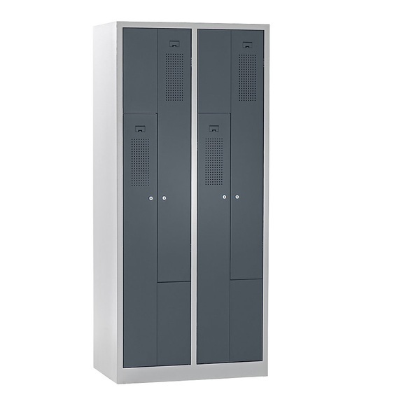 QUIPO Z-Schrank Breite 800 mm, 4 Abteile, 4 Türen Türfarbe Basaltgrau, Korpus lichtgrau