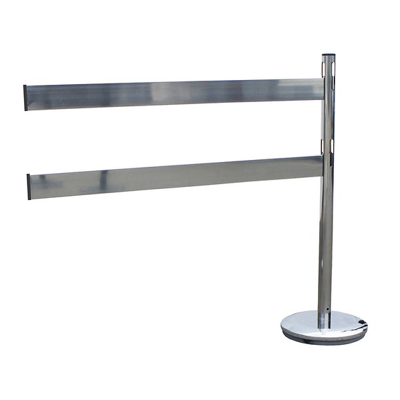Absperrpfosten-Anbauset mit 1 Pfosten, 2 Planken Edelstahl / verchromt