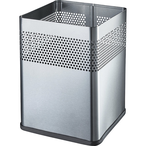 helit Papierkorb, quadratisch Volumen 18 l, BxHxT 240 x 325 x 240 mm Edelstahl, VE 2 Stk