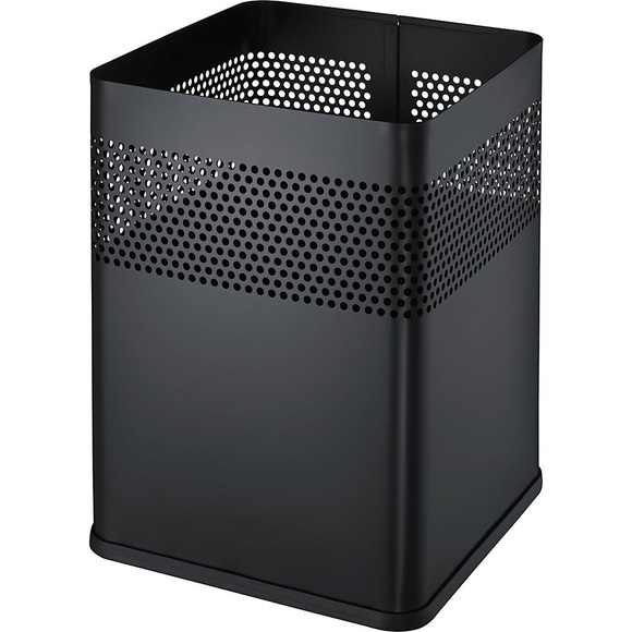 helit Papierkorb, quadratisch Volumen 18 l, BxHxT 240 x 325 x 240 mm schwarz, VE 2 Stk