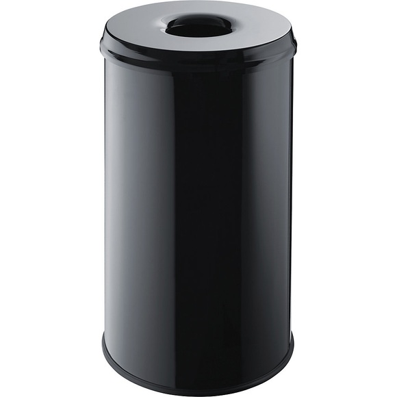 helit Sicherheits-Abfallbehälter Volumen 50 l, HxØ 620 x 340 mm schwarz, VE 2 Stk