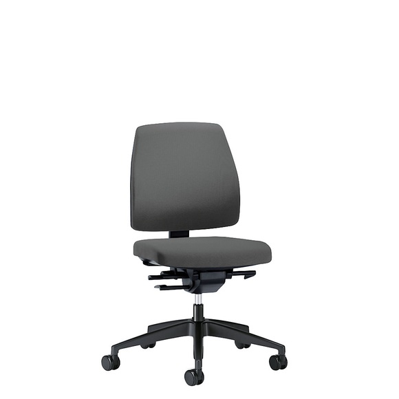 interstuhl Bürodrehstuhl GOAL, Rückenlehnenhöhe 430 mm Gestell schwarz, mit weichen Rollen eisengrau, Sitztiefe 410 - 460 mm
