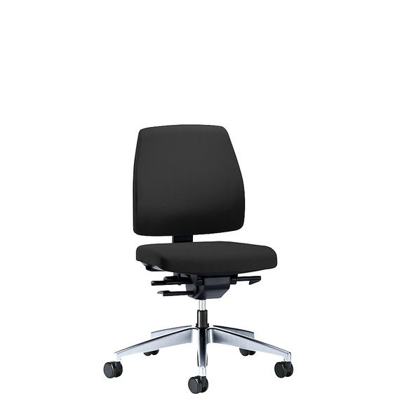 interstuhl Bürodrehstuhl GOAL, Rückenlehnenhöhe 430 mm Gestell poliert, mit harten Rollen graphitschwarz, Sitztiefe 410 mm