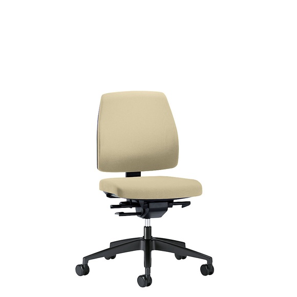 interstuhl Bürodrehstuhl GOAL, Rückenlehnenhöhe 430 mm Gestell schwarz, mit weichen Rollen beige, Sitztiefe 410 mm