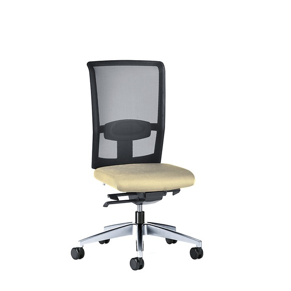 interstuhl Bürodrehstuhl GOAL AIR, Rückenlehnenhöhe 545 mm Gestell poliert, mit harten Rollen beige, Sitztiefe 410 mm