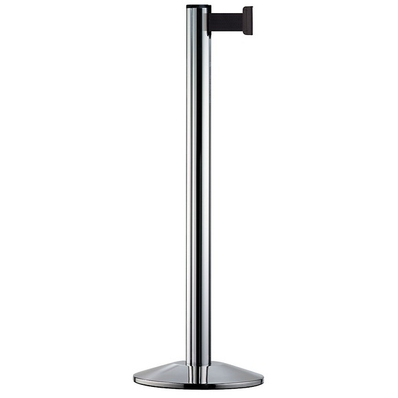 Gurtpfosten Aluminium, chrom Gurtfarbe Schwarz