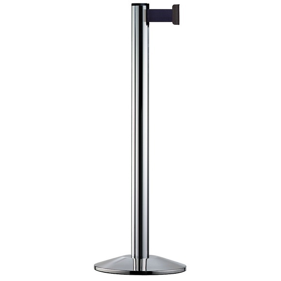 Gurtpfosten Aluminium, chrom Gurtfarbe Dunkelblau